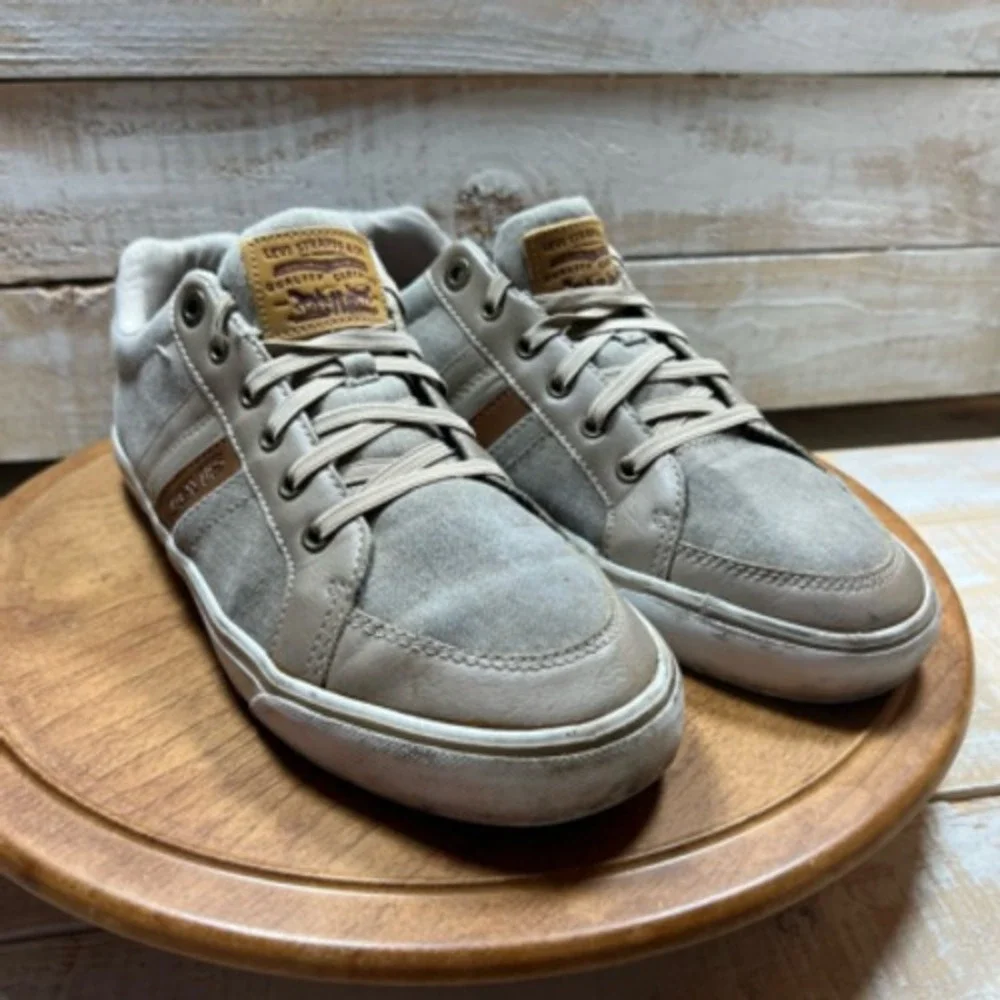 Levi's Sneakers Mens 8.5 M Beige Textile‎ Low Top Lace Up Casual Classic EUR 42